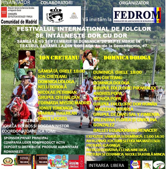 La Madrid „SE ÎNTÂLNEȘTE DOR CU DOR”. Festival folcloric internațional