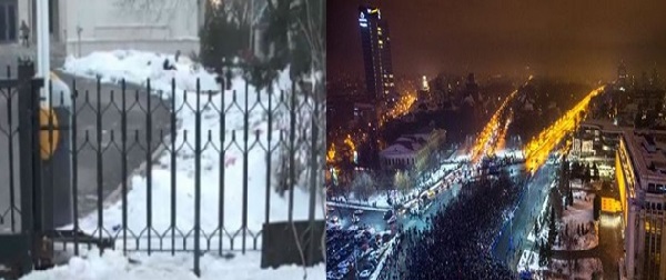 București. Au sudat Poarta Guvernului de frica demonstranților. Forțele de ordine au luat măsuri sporite în așteptarea unor proteste masive