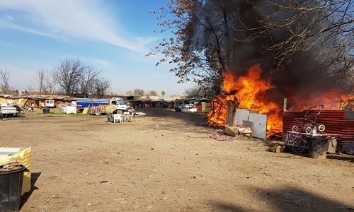 Cordoba. O tabără ilegală de români a luat foc